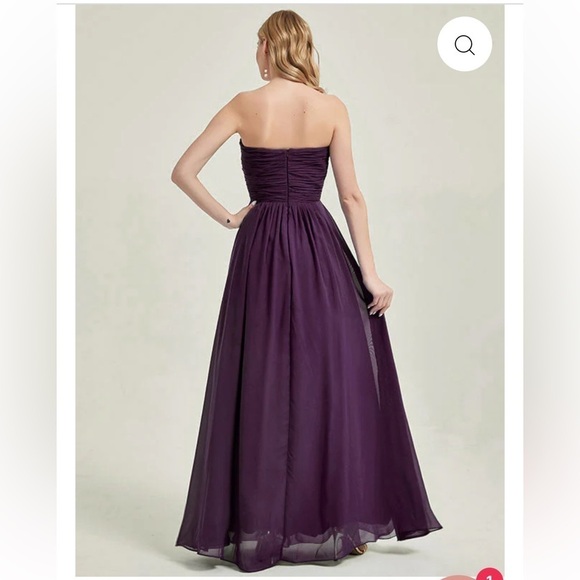 New May Queen Strapless Maxi Dress Gown Corset Top Evening Prom Purple Plum 10 - Picture 2 of 16